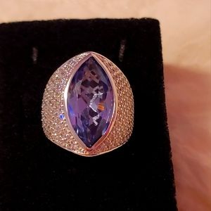 Charles Winston For Bella Luce Blue And White CZ Ring,  Size 7